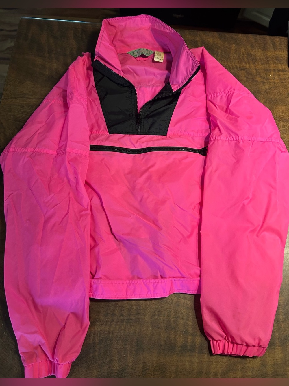 Vintage 80s Outrageous Sports Neon‎ Pink Windbreaker Half Zip